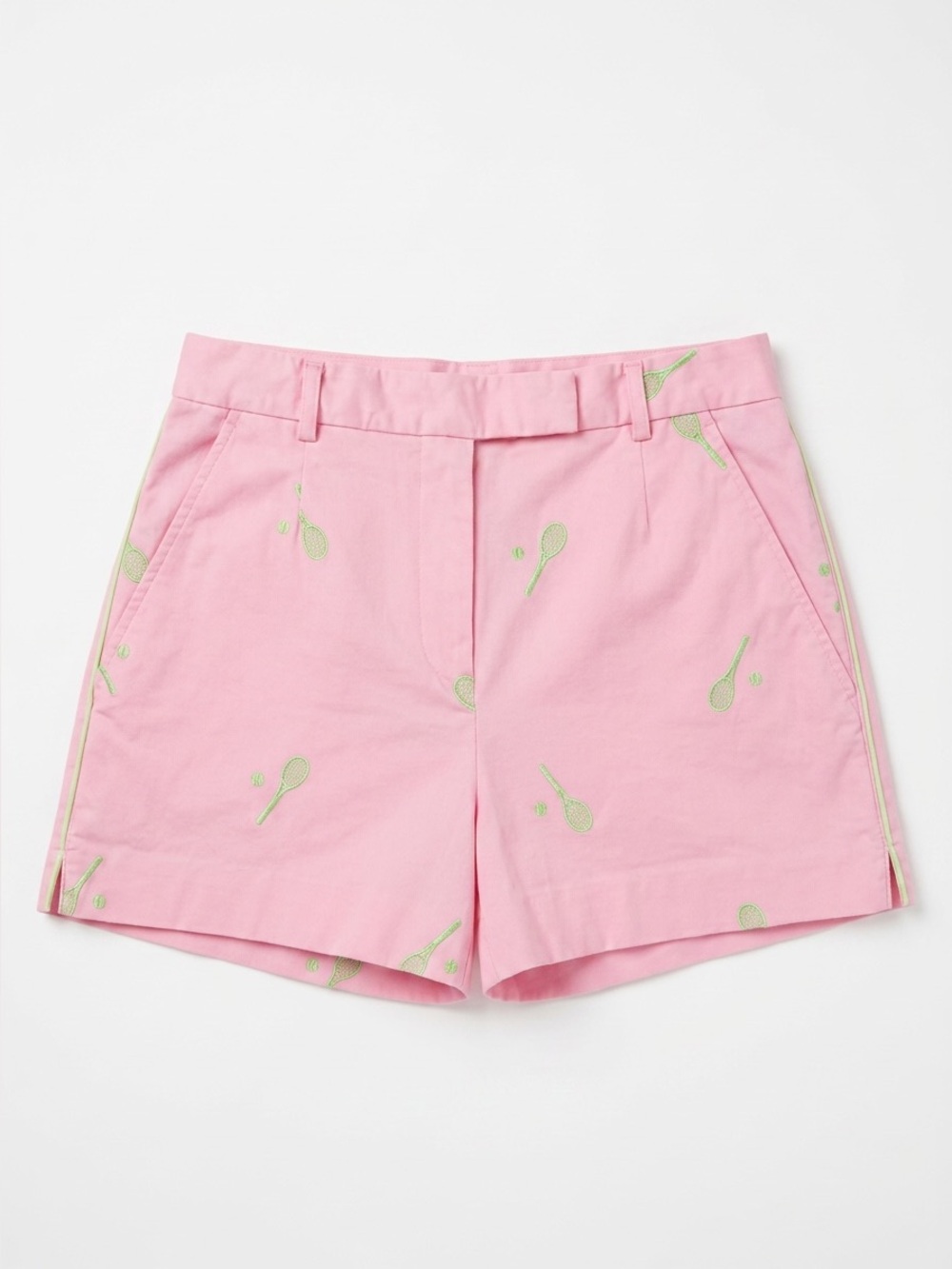 Lilly Pulitzer Pink Shorts with Green Tennis Embroidery